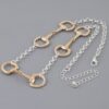 Multi Horseshoe Toggle Chain Necklace - Two-Tone Snaffle Bit