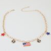 America Soccer Star Chain Necklace - Gold-Tone