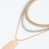 Braided Multi-Chain Pendant Necklace - Two-Tone