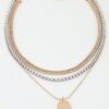 Braided Multi-Chain Pendant Necklace - Two-Tone