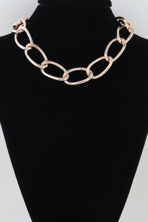 Polished Twist Chain Statement Necklace - High-Shine