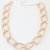 Polished Twist Chain Statement Necklace - High-Shine