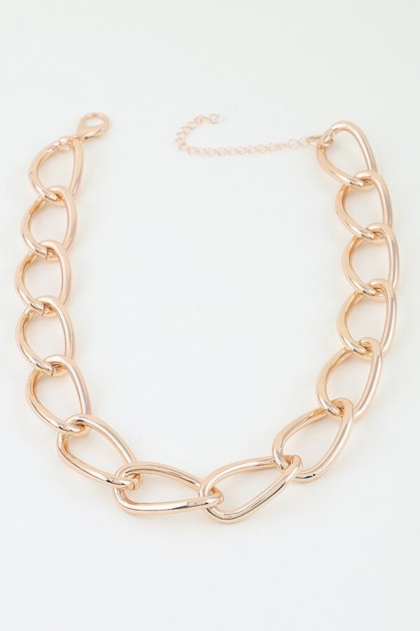 Polished Twist Chain Statement Necklace - High-Shine