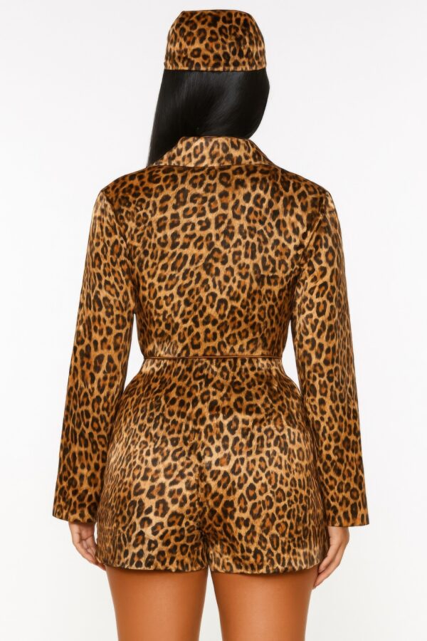 Leopard Print Two-Piece Set - Front-Tie Long Sleeve