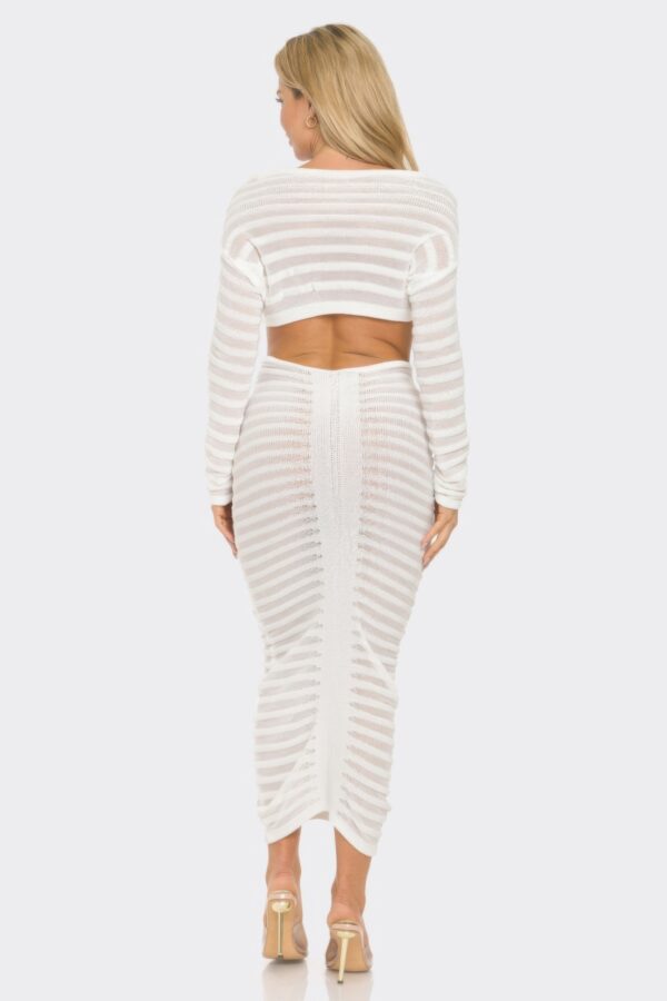 Knit Off-Shoulder Crop Top and Maxi Skirt Set