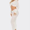 Knit Off-Shoulder Crop Top and Maxi Skirt Set