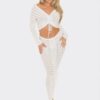 Knit Off-Shoulder Crop Top and Maxi Skirt Set