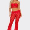 Lace Corset Crop Top & Coordinating Flare Pants Set
