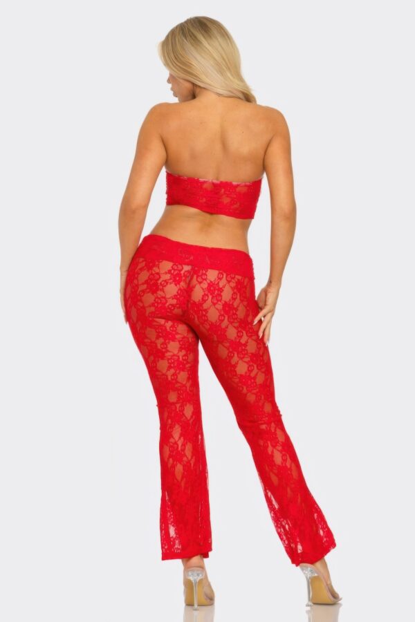 Lace Corset Crop Top & Coordinating Flare Pants Set