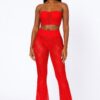 Lace Corset Crop Top & Coordinating Flare Pants Set
