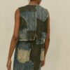 Two-Piece Denim Set - Button-Front Vest & Mini Skirt