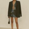 Two-Piece Denim Set - Button-Front Vest & Mini Skirt