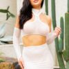 Halter-Neck Bandage 3-Piece Set with Mesh Gloves
