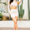 Halter-Neck Bandage 3-Piece Set with Mesh Gloves