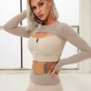 Color Block Two-Piece Set with Front Zipper