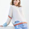 Colorblock Sweater with Asymmetrical Cutout