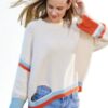 Colorblock Sweater with Asymmetrical Cutout