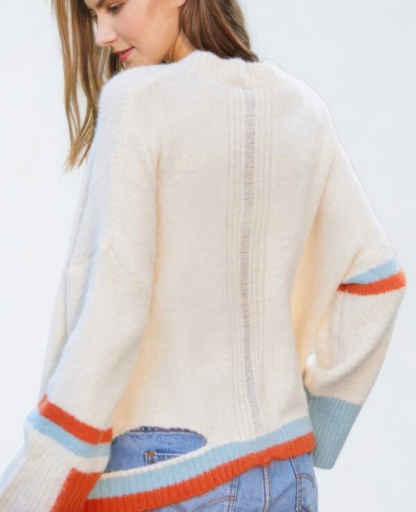 Colorblock Sweater with Asymmetrical Cutout
