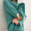 Colorblock Sweater with Asymmetrical Cutout