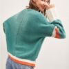 Colorblock Sweater with Asymmetrical Cutout