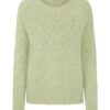 Light Green Braid Cable-Knit Sweater - High-Low Hem