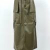 PU Front-Pocket Maxi Skirt with Drawstring