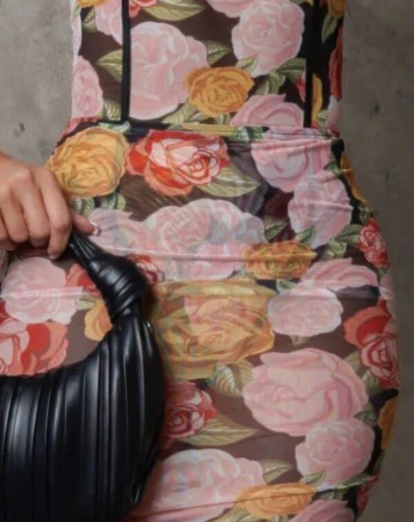 Floral Mesh Mini Skirt - Lightweight Floral Print