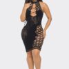 Cutout Sleeveless Midi Dress - Bodycon Mock Neck