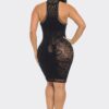 Cutout Sleeveless Midi Dress - Bodycon Mock Neck
