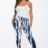 Ruffle Spaghetti-Strap Crop Top - Solid Casual Style