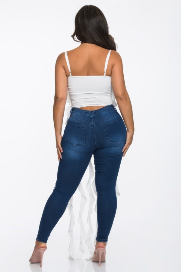 Ruffle Spaghetti-Strap Crop Top - Solid Casual Style