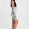 Ribbed Spaghetti-Strap Romper with Open Back