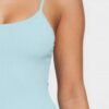 Ribbed Spaghetti-Strap Romper with Open Back