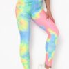 Tie-Dye Yoga Legging - Cross-Waist Ruched Back