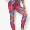 Tie-Dye Yoga Legging - Cross-Waist Ruched Back