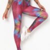 Tie-Dye Yoga Legging - Cross-Waist Ruched Back
