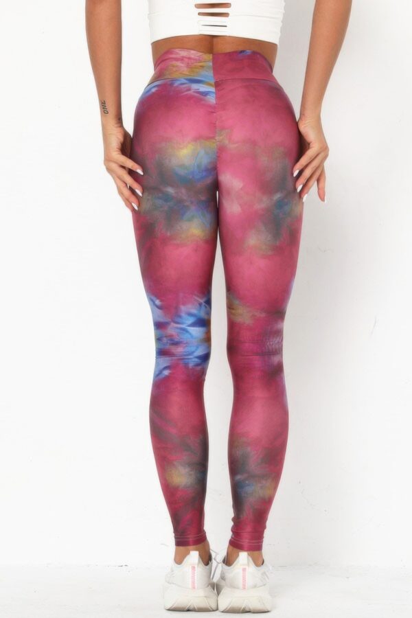 Tie-Dye Yoga Legging - Cross-Waist Ruched Back