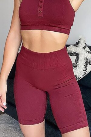 Seamless High-Waist Yoga Shorts - Thigh-Length