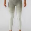 Seamless High-Waist Yoga Leggings - Ribbed Waistband