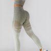 Seamless High-Waist Yoga Leggings - Ribbed Waistband