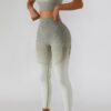 Seamless High-Waist Yoga Leggings - Ribbed Waistband