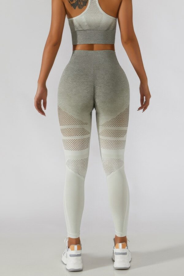 Seamless High-Waist Yoga Leggings - Ribbed Waistband