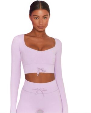 Seamless Long-Sleeve Crop Top & High-Waist Shorts Set