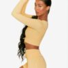 Seamless Long-Sleeve Crop Top & High-Waist Shorts Set