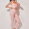 Yoga Two-Piece Set - Seamless Cropped Top & High-Waist Leggings