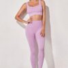 Yoga Two-Piece Set - Seamless Cropped Top & High-Waist Leggings
