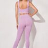 Yoga Two-Piece Set - Seamless Cropped Top & High-Waist Leggings