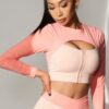 Color-Block Activewear Top - Front Zipper