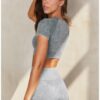 Sporty Two-Piece Yoga Set - Cropped Top & High-Waist Shorts