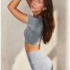 Sporty Two-Piece Yoga Set - Cropped Top & High-Waist Shorts